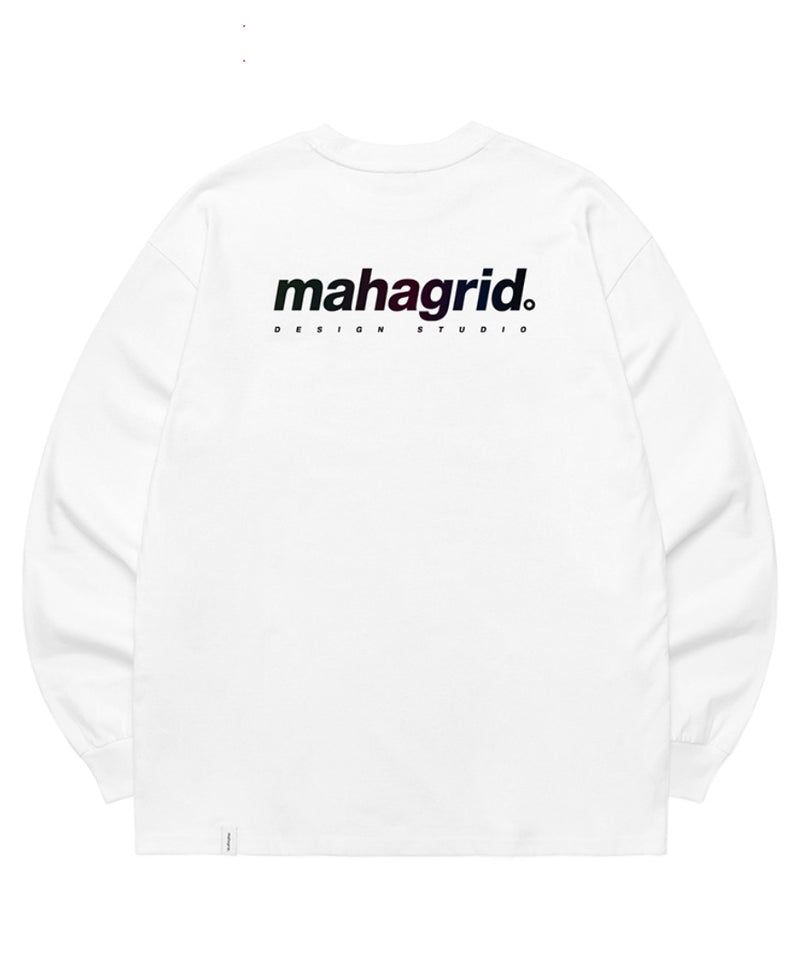 mahagrid (マハグリッド) RAINBOW REFLECTIVE LOGO LS TEE [WHITE]