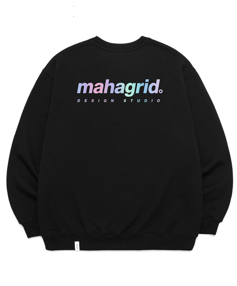 mahagrid (マハグリッド) RAINBOW REFLECTIVE LOGO CREWNECK [BLACK]