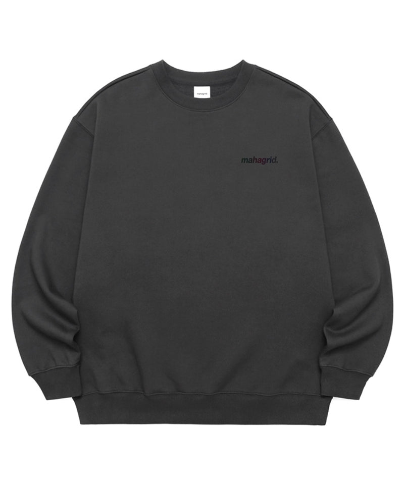 mahagrid (マハグリッド) RAINBOW REFLECTIVE LOGO CREWNECK [CHARCOAL]