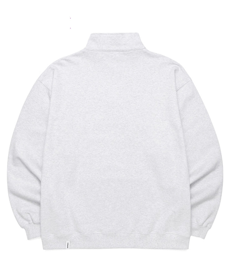 mahagrid (マハグリッド) ARC LOGO HALF ZIP SWEATSHIRT [LIGHT GREY]