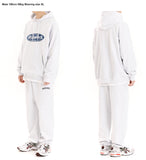 mahagrid (マハグリッド) GOTHIC OVAL LOGO HOODIE [LIGHT GREY]