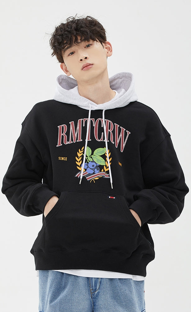 ROMANTIC CROWN(ロマンティック クラウン)  GARDENING BERRY LAYERED HOODIE_BLACK