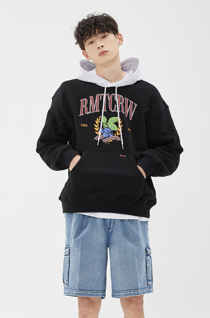 ROMANTIC CROWN(ロマンティック クラウン)  GARDENING BERRY LAYERED HOODIE_BLACK
