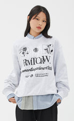 ROMANTIC CROWN(ロマンティック クラウン) OVERLAP SLOGAN SWEAT