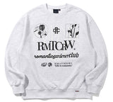 ROMANTIC CROWN(ロマンティック クラウン) OVERLAP SLOGAN SWEAT SHIRT_LIGHT GREY