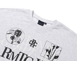 ROMANTIC CROWN(ロマンティック クラウン) OVERLAP SLOGAN SWEAT SHIRT_LIGHT GREY