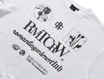 [ROMANTIC CROWN]★韓国大人気★OVERLAP SLOGAN SWEAT SHIRT ROMANTIC CROWN(ロマンティック クラウン) OVERLAP SLOGAN SWEAT