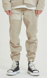 QUIETIST (クワイエティスト)  Dual Denim Jogger Pants (beige)