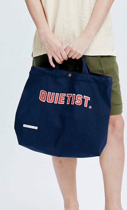 QUIETIST (クワイエティスト) Square Cotton 2 in 1 Shoulder Bag (navy)