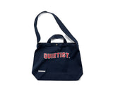 QUIETIST (クワイエティスト) Square Cotton 2 in 1 Shoulder Bag (navy)