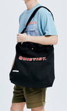 QUIETIST (クワイエティスト) Square Cotton 2 in 1 Shoulder Bag (black)