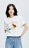 QUIETIST (クワイエティスト) Surfing dogs T-Shirts (white)