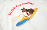 QUIETIST (クワイエティスト) Surfing dogs T-Shirts (white)