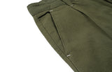 QUIETIST (クワイエティスト) Jungle Cotton One-tuck Shorts (khaki)