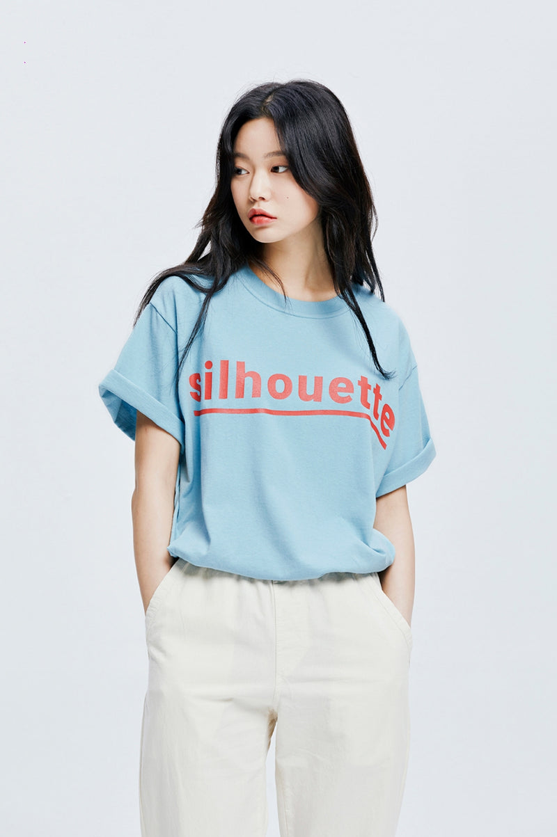 QUIETIST (クワイエティスト) Silhouette Logo T-Shirts (sky)