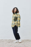 QUIETIST (クワイエティスト) Knit Pocket Check Shirts (yellow)