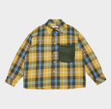 QUIETIST (クワイエティスト) Knit Pocket Check Shirts (yellow)