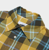 QUIETIST (クワイエティスト) Knit Pocket Check Shirts (yellow)