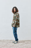 QUIETIST (クワイエティスト) Knit Pocket Check Shirts (khaki)