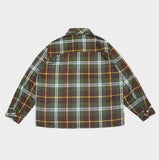 QUIETIST (クワイエティスト) Knit Pocket Check Shirts (khaki)