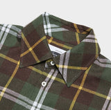 QUIETIST (クワイエティスト) Knit Pocket Check Shirts (khaki)