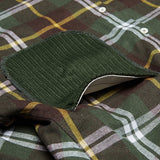 QUIETIST (クワイエティスト) Knit Pocket Check Shirts (khaki)