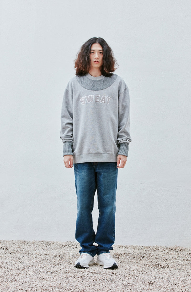QUIETIST (クワイエティスト) Plain Knit Sweat (gray)