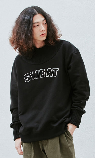 QUIETIST (クワイエティスト)  Plain Knit Sweat (black)