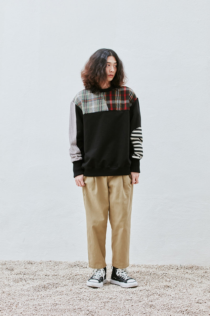 QUIETIST (クワイエティスト)  Collage Mix Sweat (black)