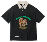 QUIETIST (クワイエティスト) 20’s Retriever Rugby Collar-Tee (black)