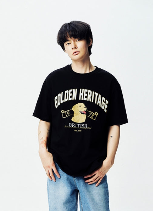 QUIETIST (クワイエティスト) Golden Heritage 1/2 T-Shirts (black)