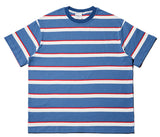 QUIETIST (クワイエティスト) Border Stripe 1/2 T-shirts (teal)