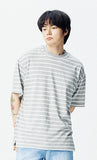 QUIETIST (クワイエティスト) Basic Stripe 1/2 T-shirts (gray)