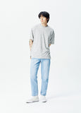 QUIETIST (クワイエティスト) Basic Stripe 1/2 T-shirts (gray)