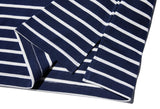 QUIETIST (クワイエティスト) Basic Stripe 1/2 T-shirts (navy)