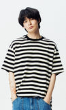 QUIETIST (クワイエティスト) Basic Stripe 1/2 T-shirts (black)
