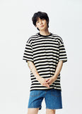 QUIETIST (クワイエティスト) Basic Stripe 1/2 T-shirts (black)