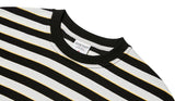 QUIETIST (クワイエティスト) Basic Stripe 1/2 T-shirts (black)