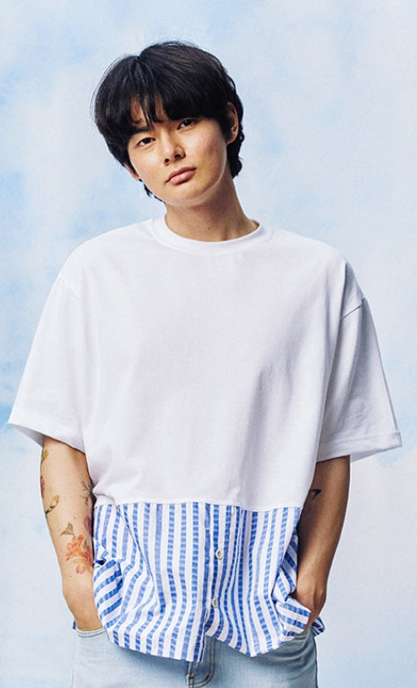 QUIETIST (クワイエティスト) French Half 1/2 T-Shirts (white)