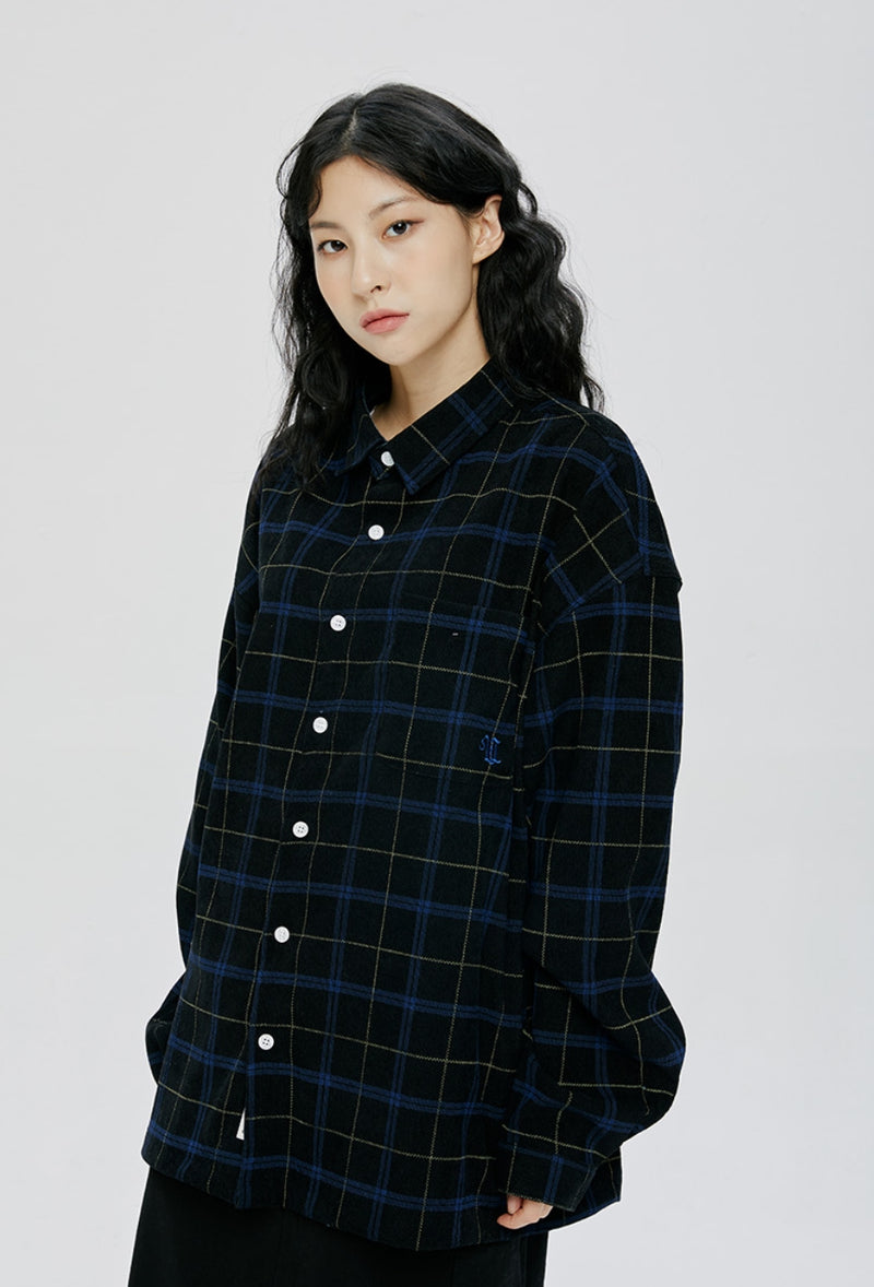 QUIETIST (クワイエティスト) DENIM COLLAR SHIRTS-BLACK