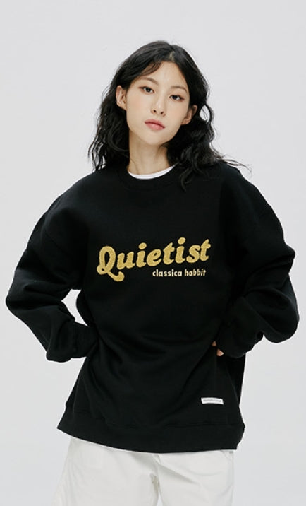 QUIETIST (クワイエティスト) LOGO SWEAT SHIRT-BLACK