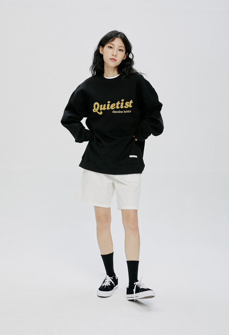 QUIETIST (クワイエティスト) LOGO SWEAT SHIRT-BLACK