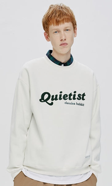 QUIETIST (クワイエティスト) LOGO SWEAT SHIRT-CREAM