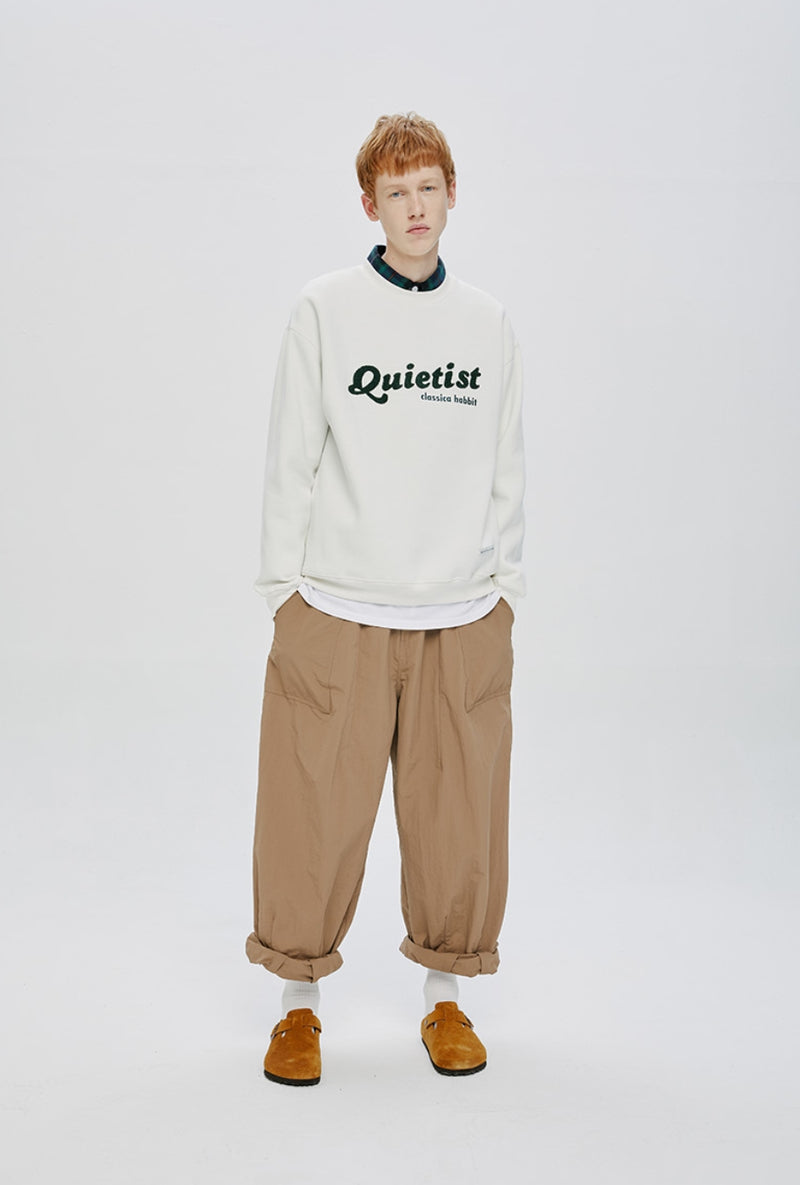 QUIETIST (クワイエティスト) LOGO SWEAT SHIRT-CREAM