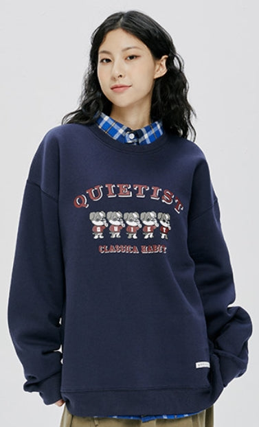 QUIETIST (クワイエティスト) PUPPY SWEAT SHIRT-NAVY