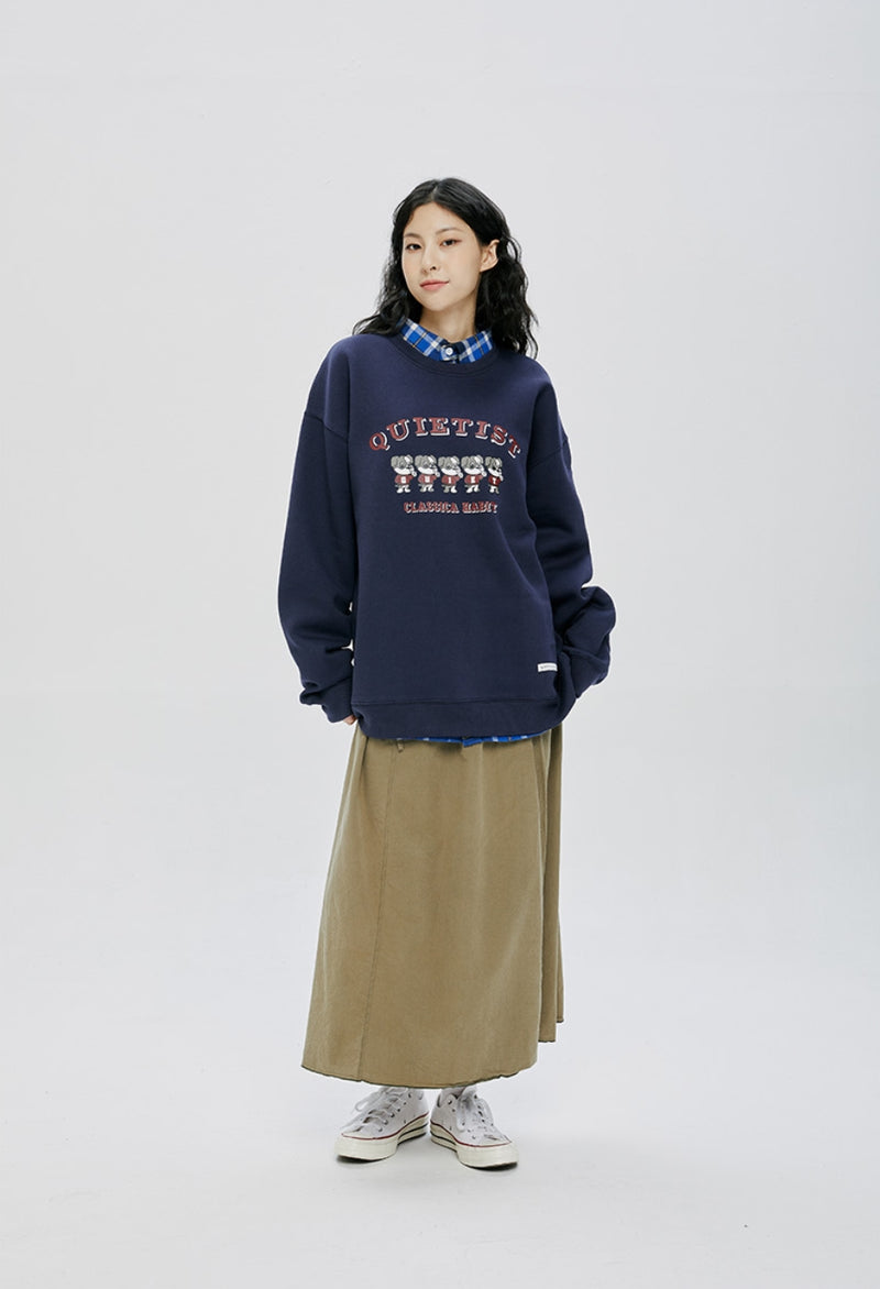 QUIETIST (クワイエティスト) PUPPY SWEAT SHIRT-NAVY