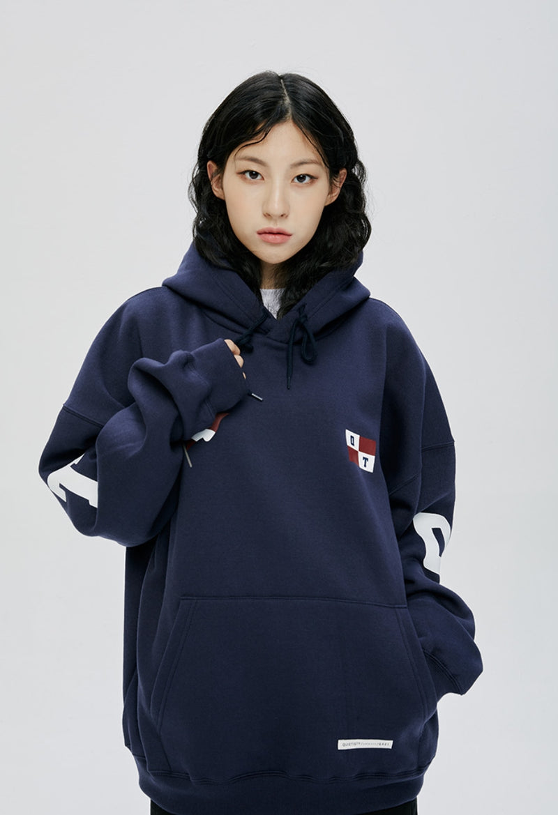 QUIETIST (クワイエティスト) FLAG HOOD-NAVY