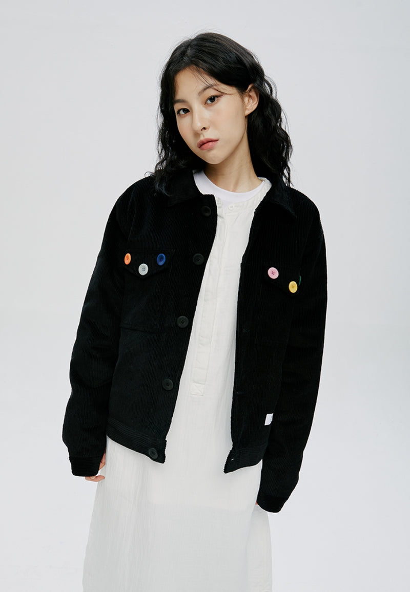 QUIETIST (クワイエティスト) QUILTING CORDUROY JACKET-BLACK