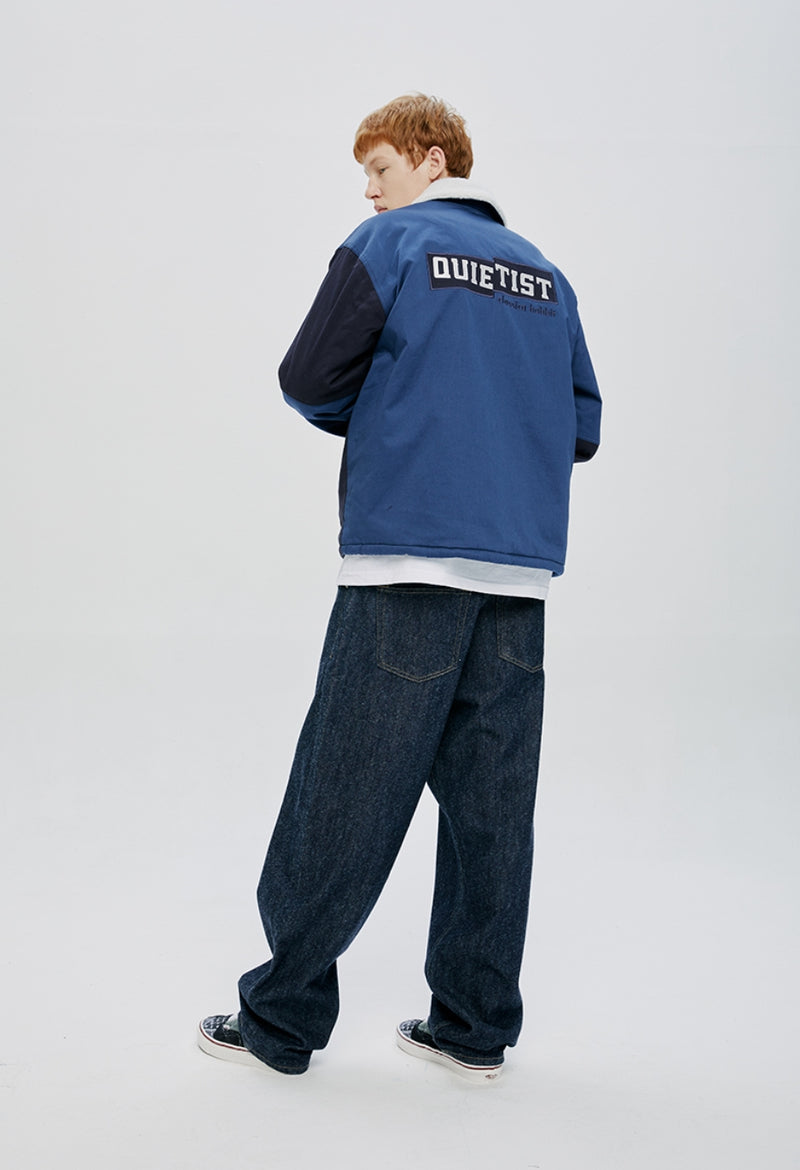 QUIETIST (クワイエティスト) COLOR BLOCK COACH JACKET-NAVY