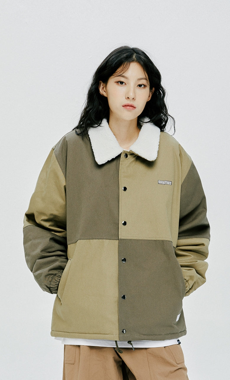 QUIETIST (クワイエティスト)  COLOR BLOCK COACH JACKET-OLIVE
